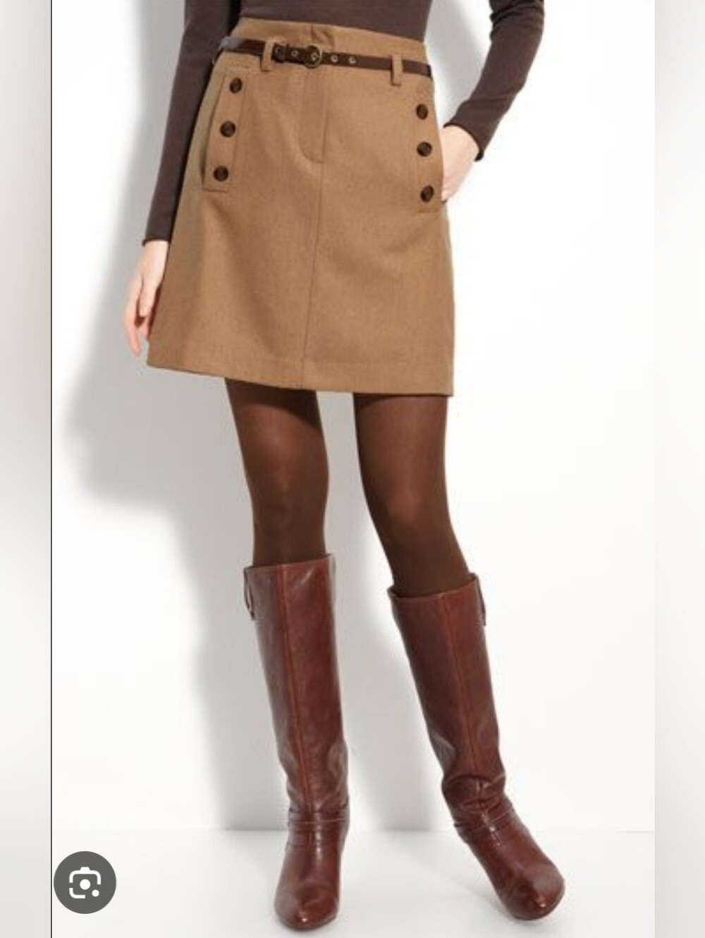 Halogen Nordstrom Women's Wool Blend Camel Pencil Skirt